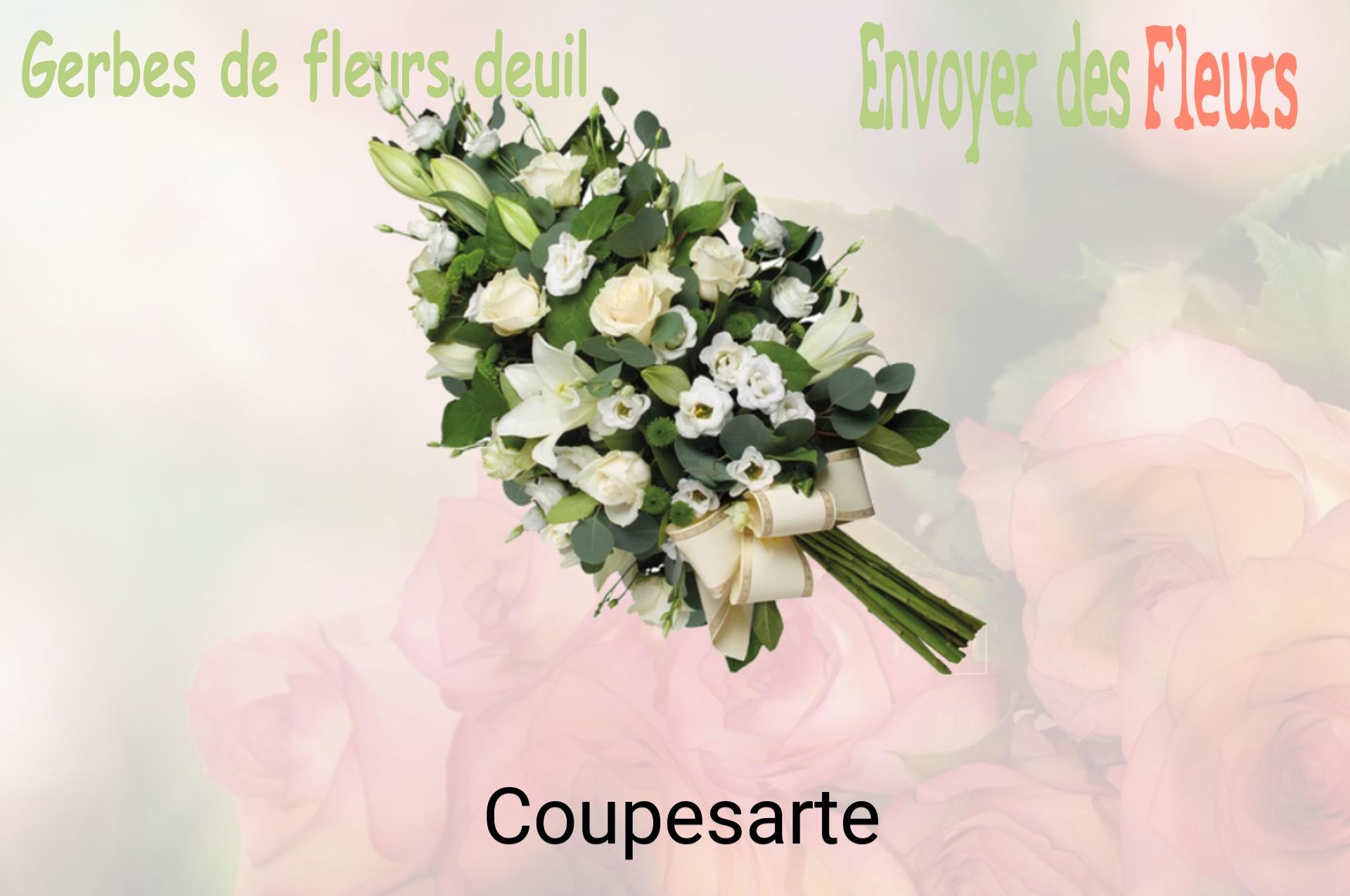 Gerbe de fleurs de deuil livrée à Coupesarte